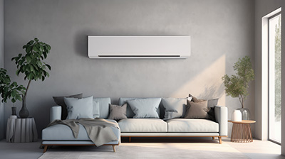 room with split ac unit