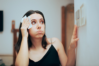 woman feeling hot